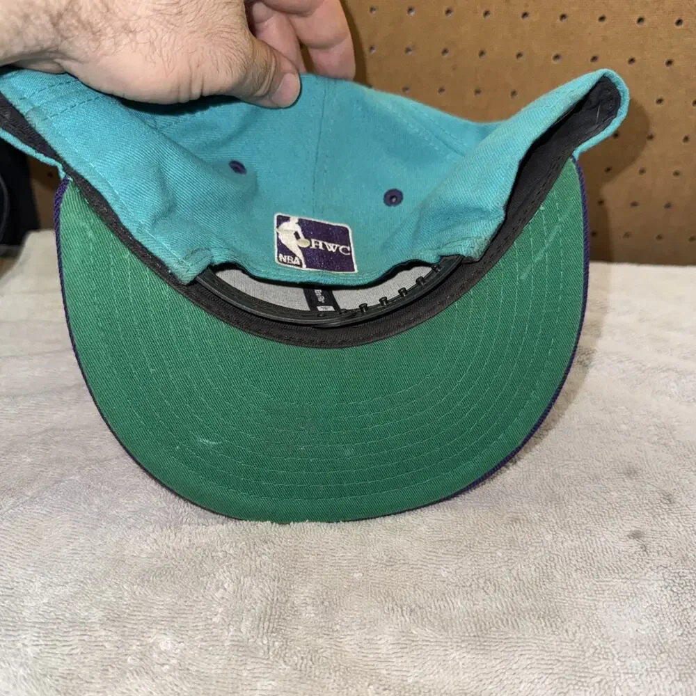 Charlotte Hornets Teal Purple Snapback Hardwood Classics Hat Retro